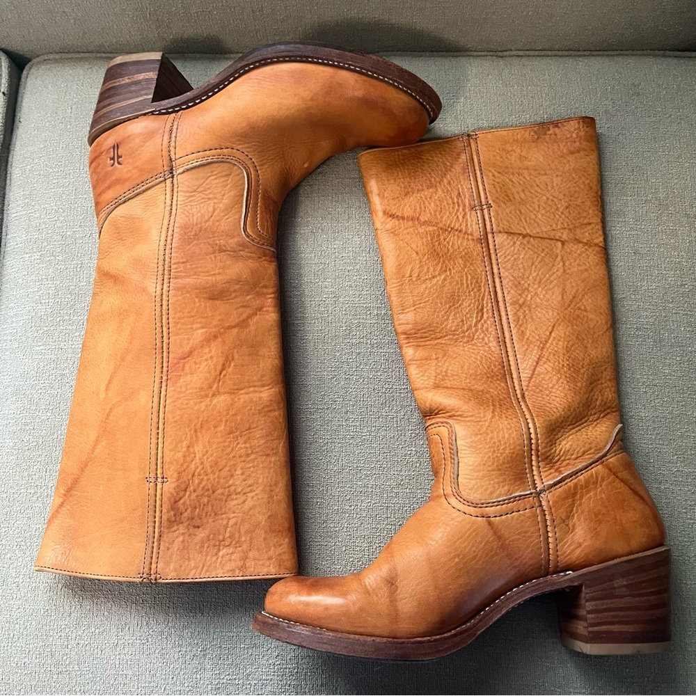Frye Campus Sunrise Leather Heeled Boots